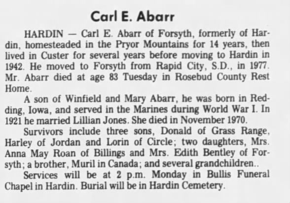 Obituary for Carl E. Abarr (Aged 83)